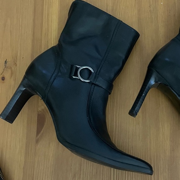 Vintage Naturalizer Black Leather square Toe w/Buckle Witchy Ankle Boots SZ 7 - Picture 9 of 9